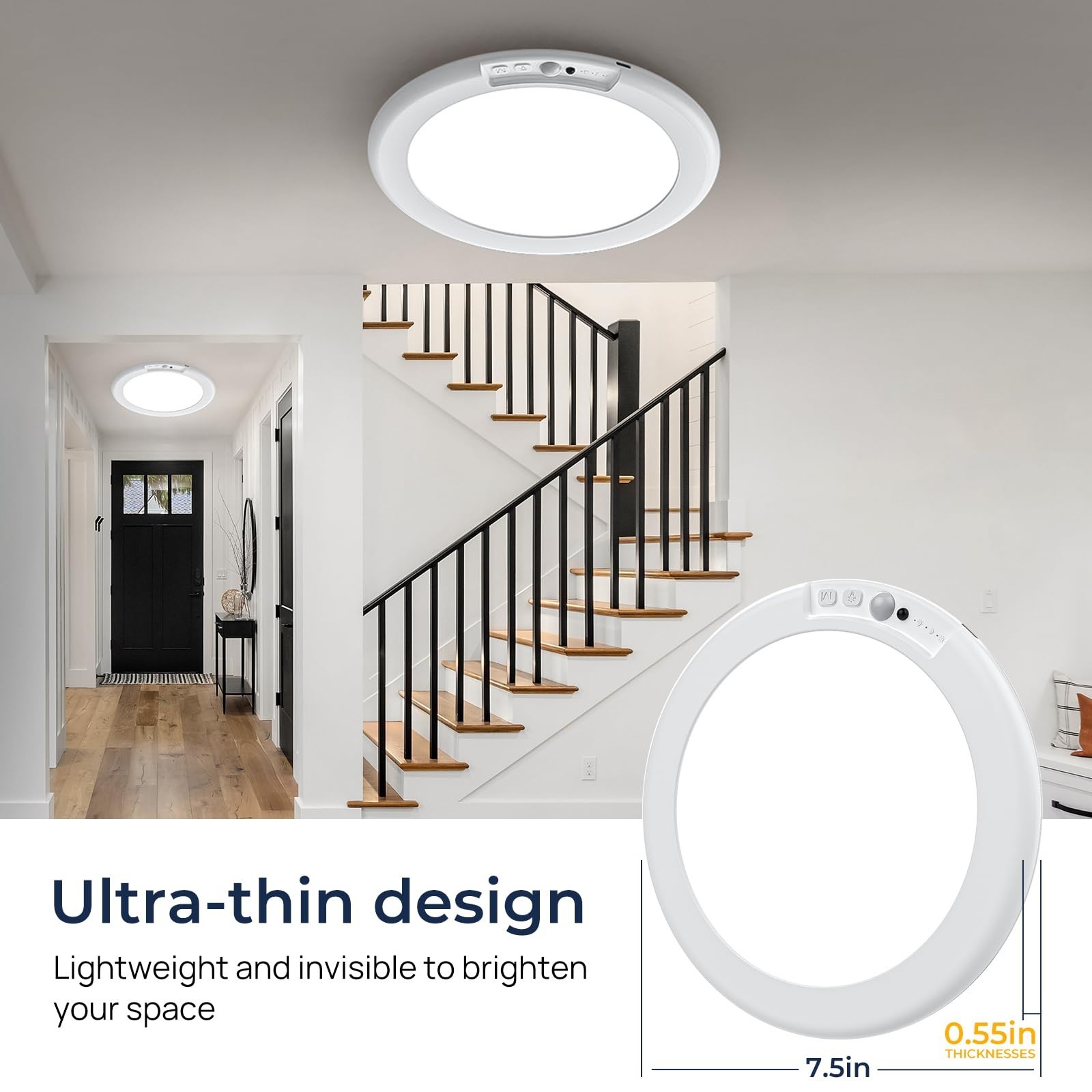 Magnetic Wireless Ceiling Lights,Rechargeable Motion Sensor Closet Light