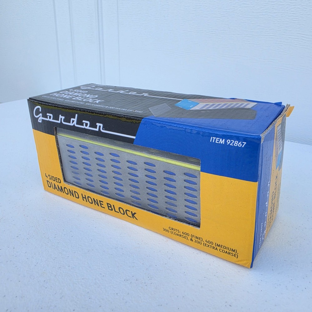 Gordon 4 Sided Diamond Hone Block Knife Sharpening Stone Brand New