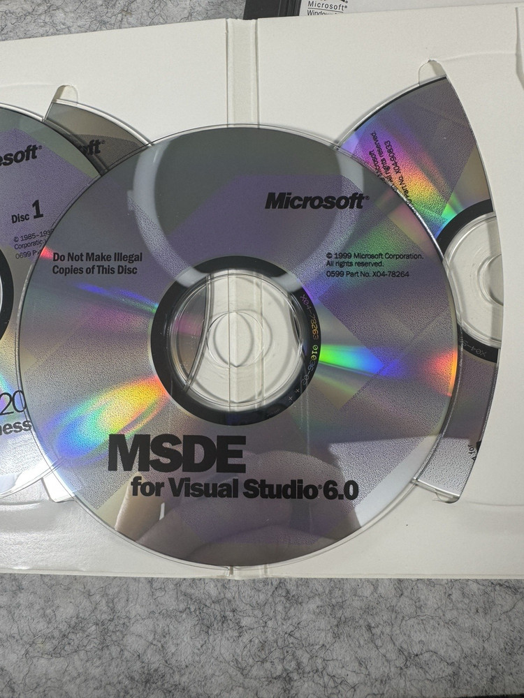Microsoft Visual Basic Studio 6.0 Pro FoxPro C++ 659-00390 X04-86322 Software