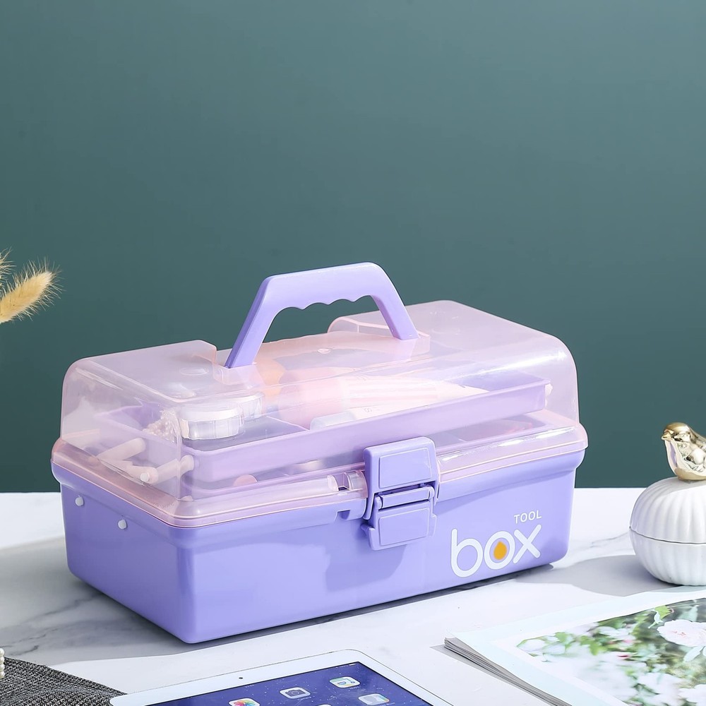 12'' Three-Layer Clear Plastic Storage /Tool , Multipurpose Organizer and Por...