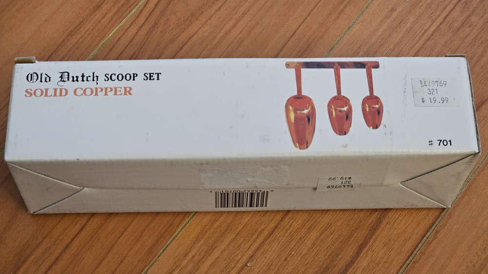 Old Dutch Scoop Set Solid Copper And Brass #701 4pc