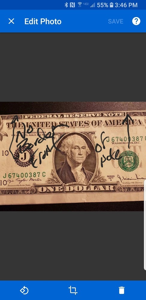 1977 Error Bill Misaligned & Off-Center Seal & Serial # -Obverse Border Missing