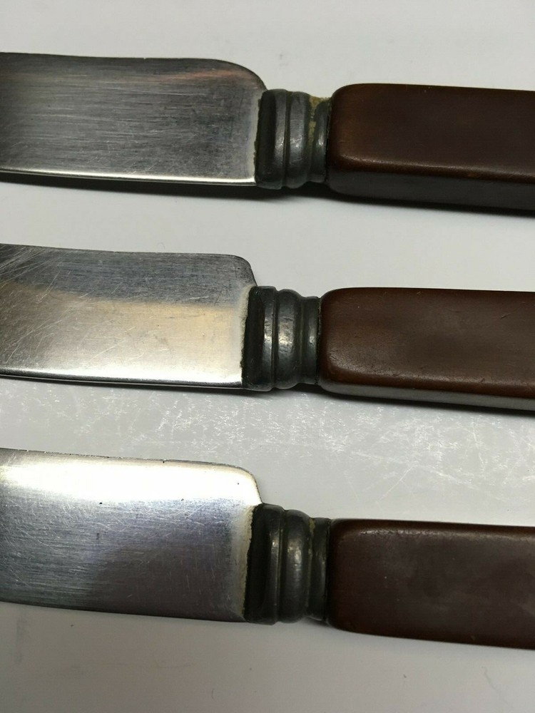 3 pcs Stainless 2-Tone Bakelite Flatware Knives