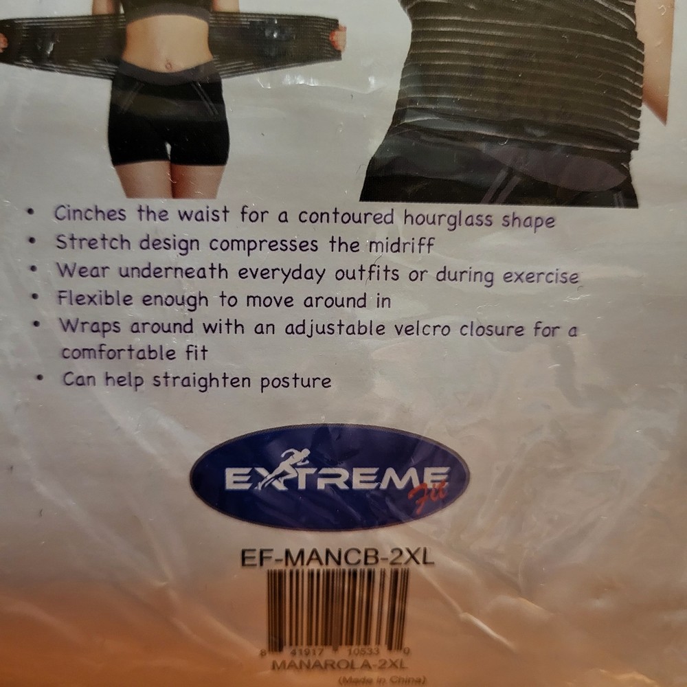 Back Support Black Extreme Fit 2XL Double Compression Shaping NEW