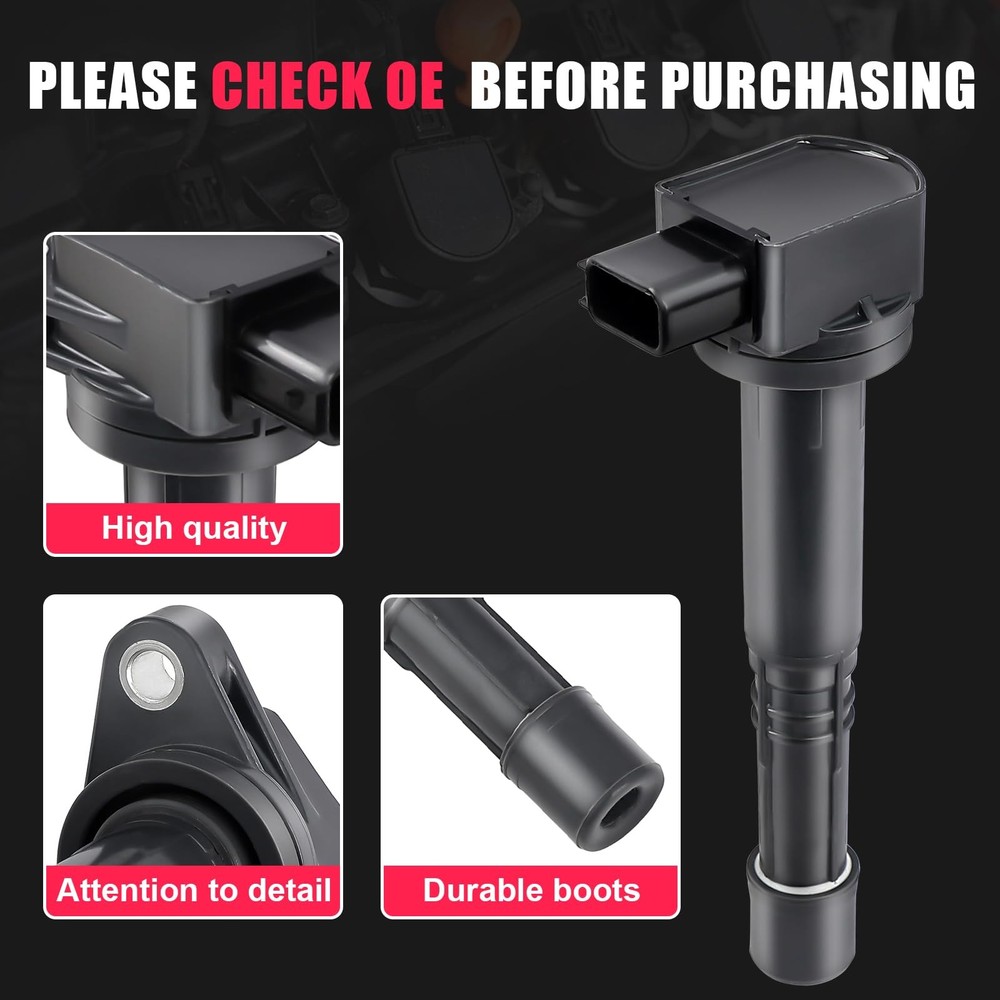 4pcs Ignition Coil & Spark Plug Compatible UF311 + plug