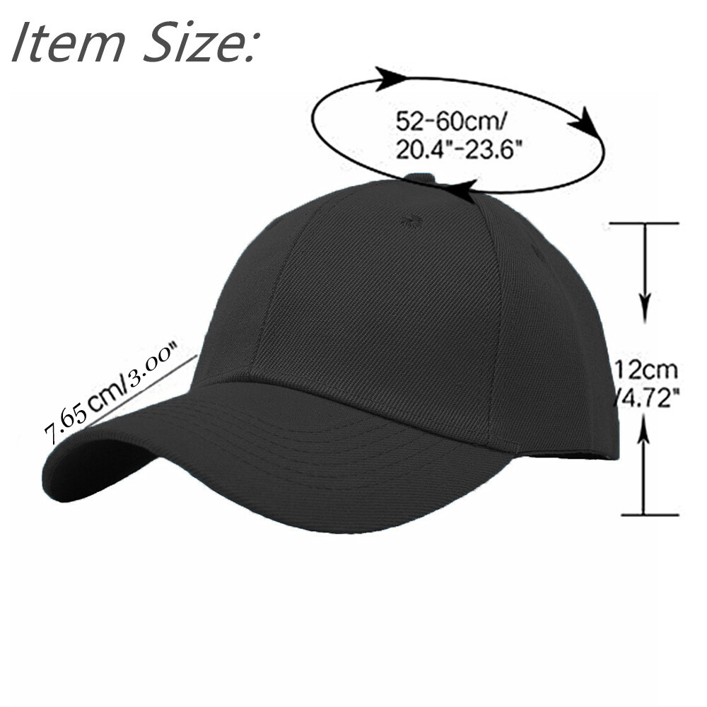Plain Baseball Caps Adjustable Solid Blank Hat Polo Style Curved Visor Army Cap