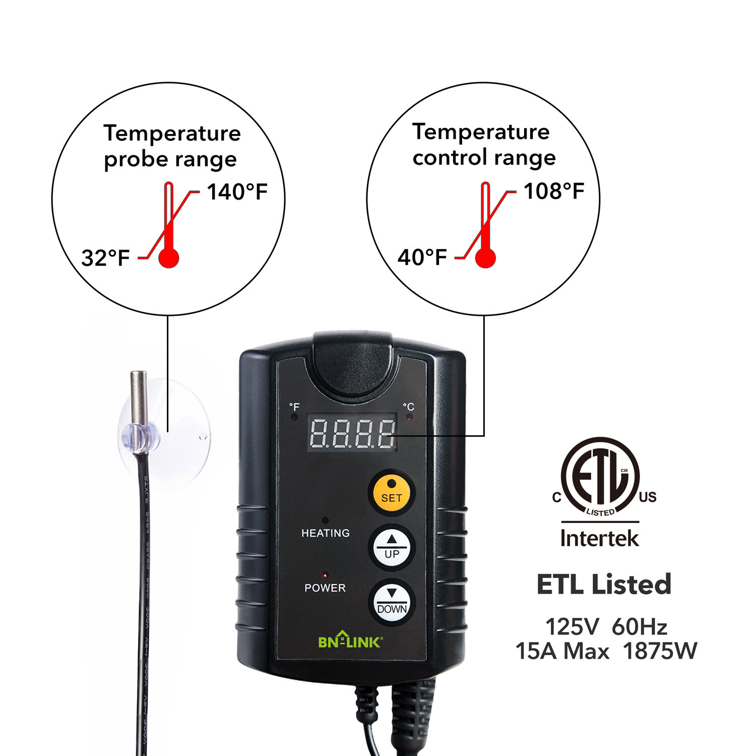 BN-LINK Seedling Heat Mat Heating Pad + Digital Thermostat Controller Combo Set