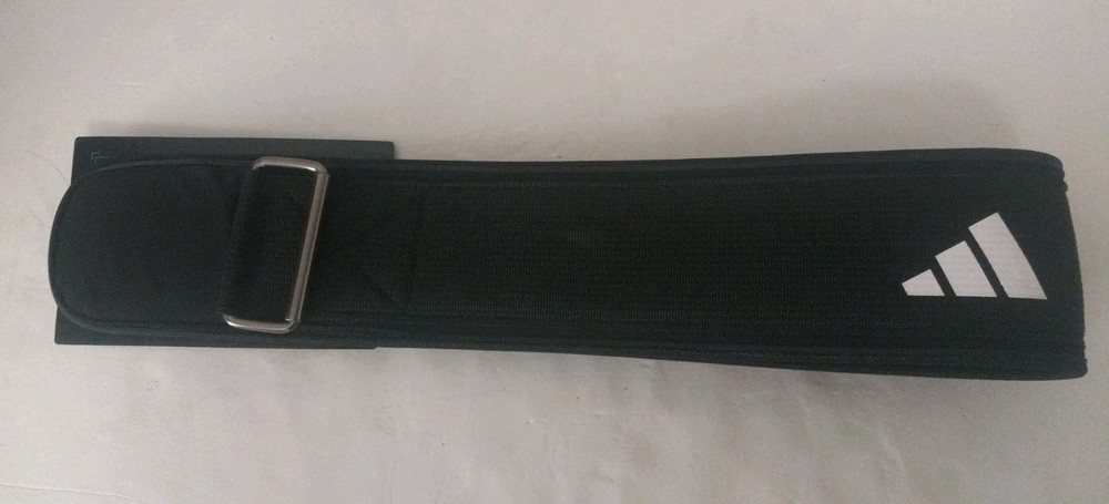 Adidas Essential Black Weight Lifting Belt Strength Training Back Support (L)