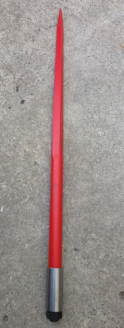1-3/4"x49" L  Hay Bale Spear 3000 lbs Capacity Red Coated 1 Pc