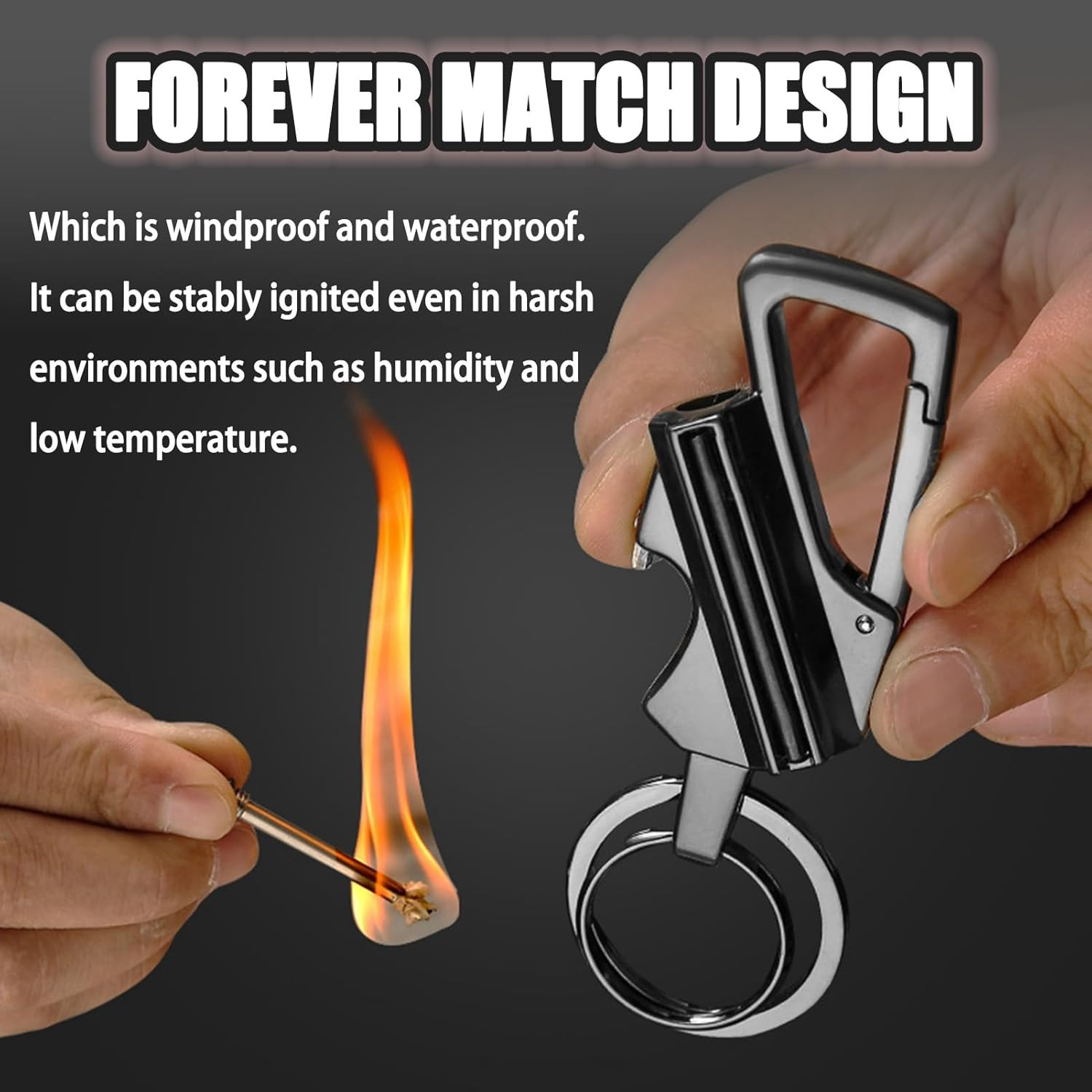 1-3Pack Permanent Match Infinity Lighter with Multitool Keychain Bottle Opener