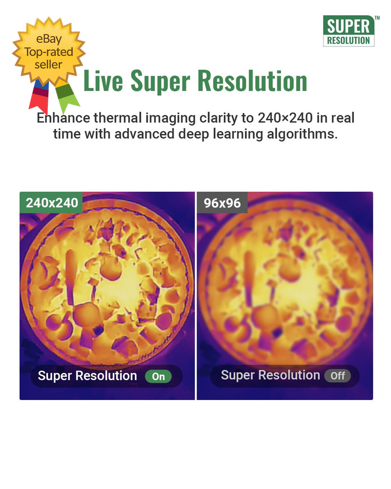 Thermal Imaging Camera 240x240 Super Resolution Laser Pointer 25Hz 11h Runtime