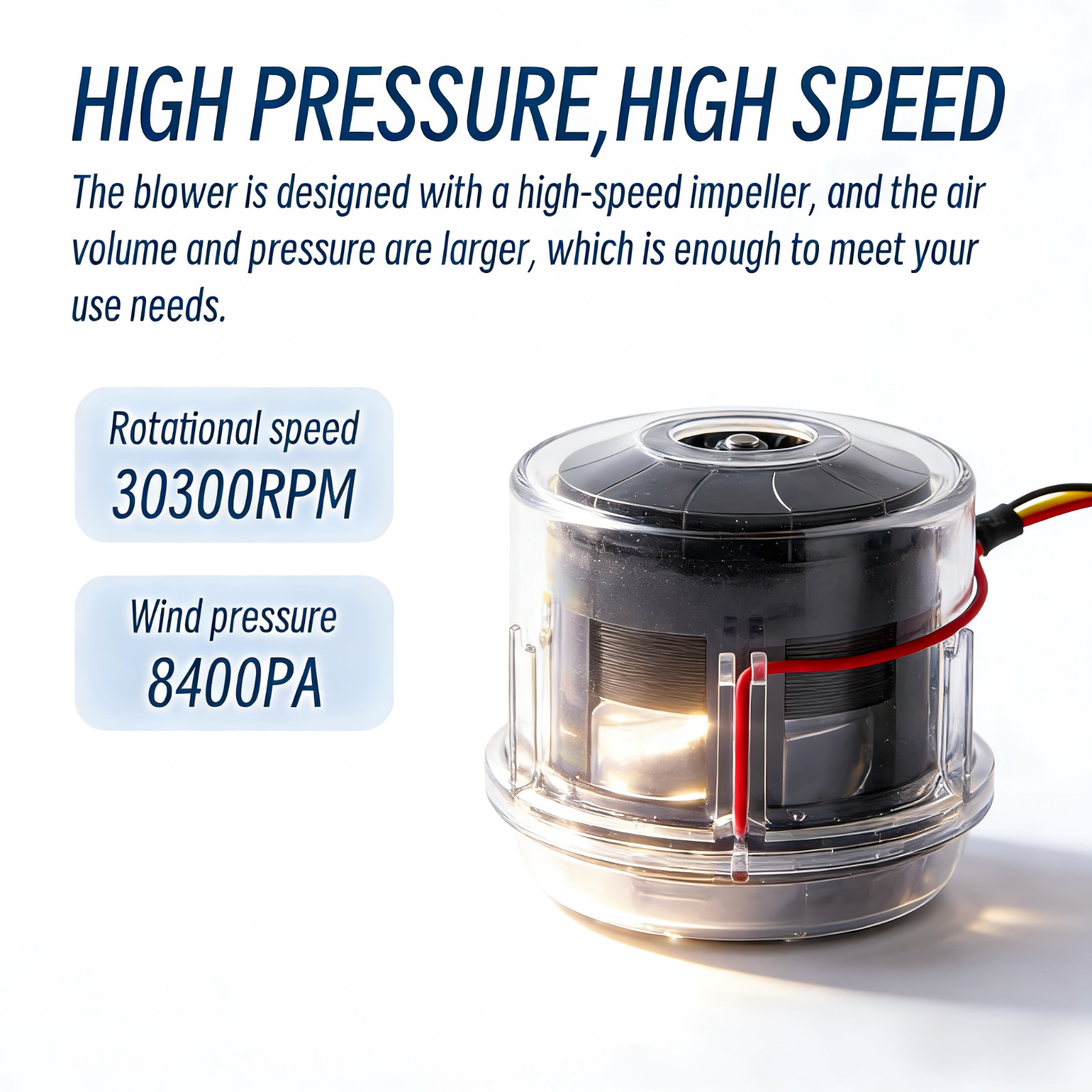 High-speed, high-voltage motor fan for ResMedS9 S10