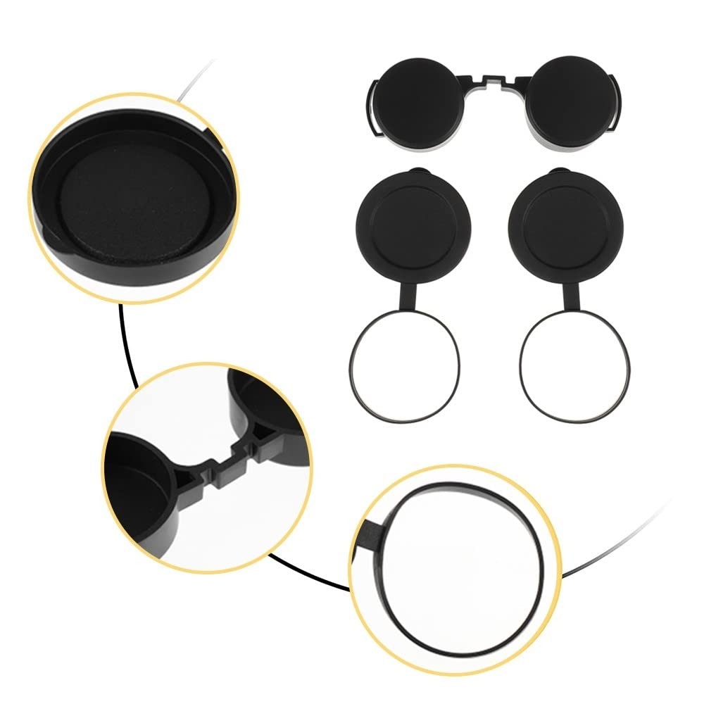 10x42 Optics Binocular Caps, Objective Lens Caps Rubber Waterproof Binoculars...