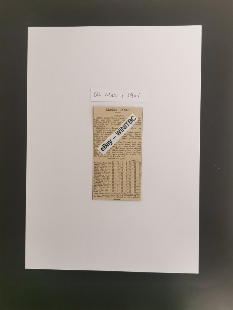 1907 ORIGINAL SHEFFIELD UNITED v EVERTON