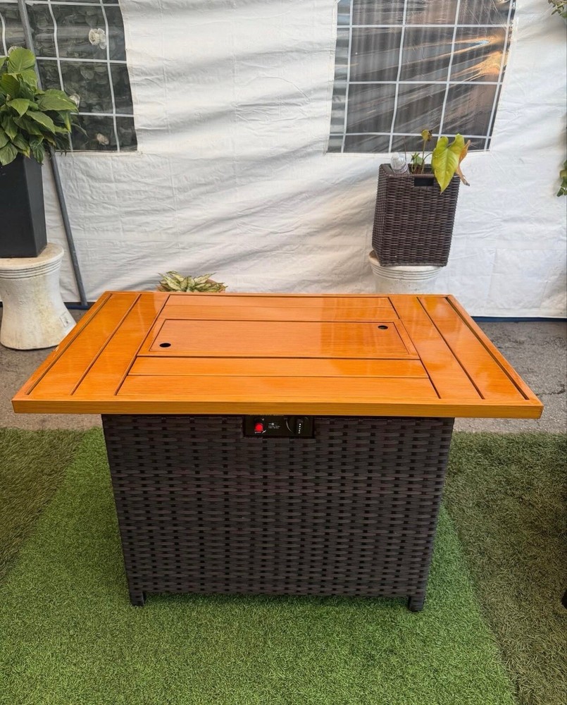 40x 24” Rectangular Outdoor Patio Gas Fire Pit Table, 50000BTU Fire Pit Table