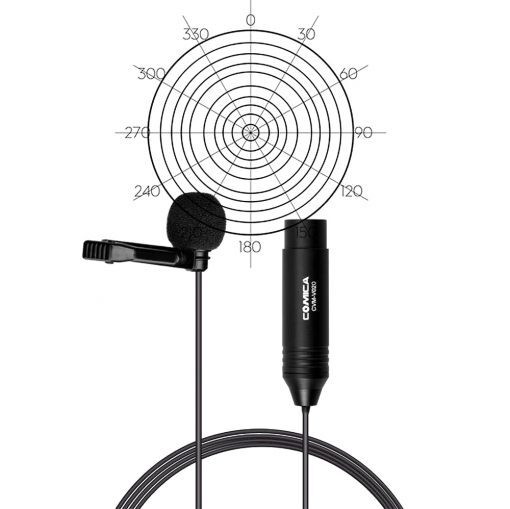 XLR 48V Phantom Power Omnidirectional Lavalier Microphone – 5.9 ft. (CoMica)