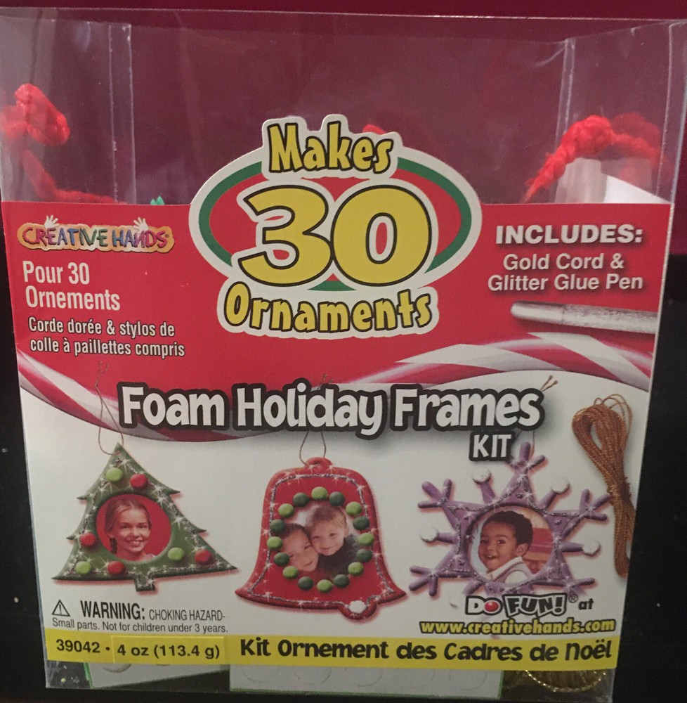 Creative Hands Foam Holiday Frames Kit Makes 30 Ornaments