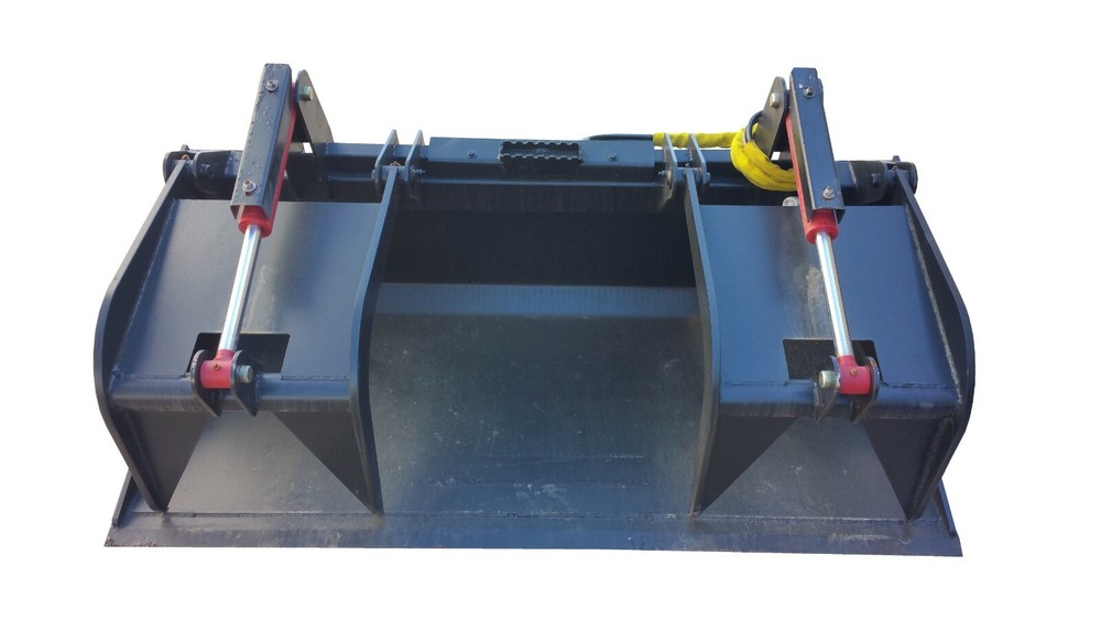 60" Bucket Grapple Solid Bottom Heavy Duty Skid Steer Attach Free Shipping