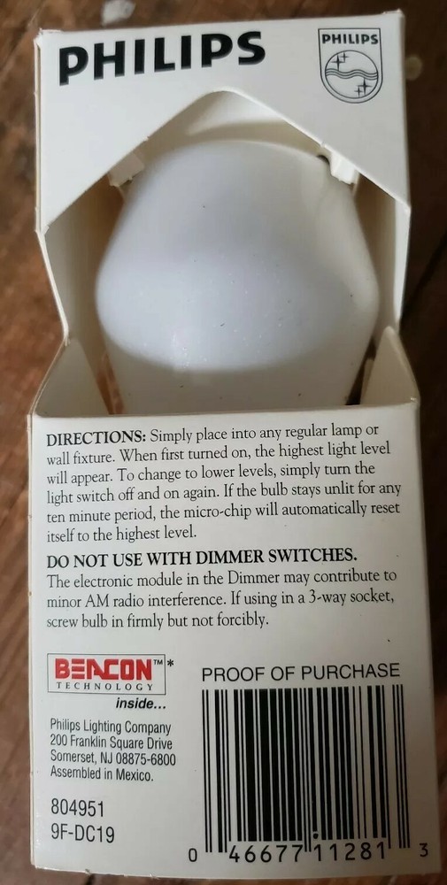 Phillips NOS Dimmer Bulb IQ Lighting