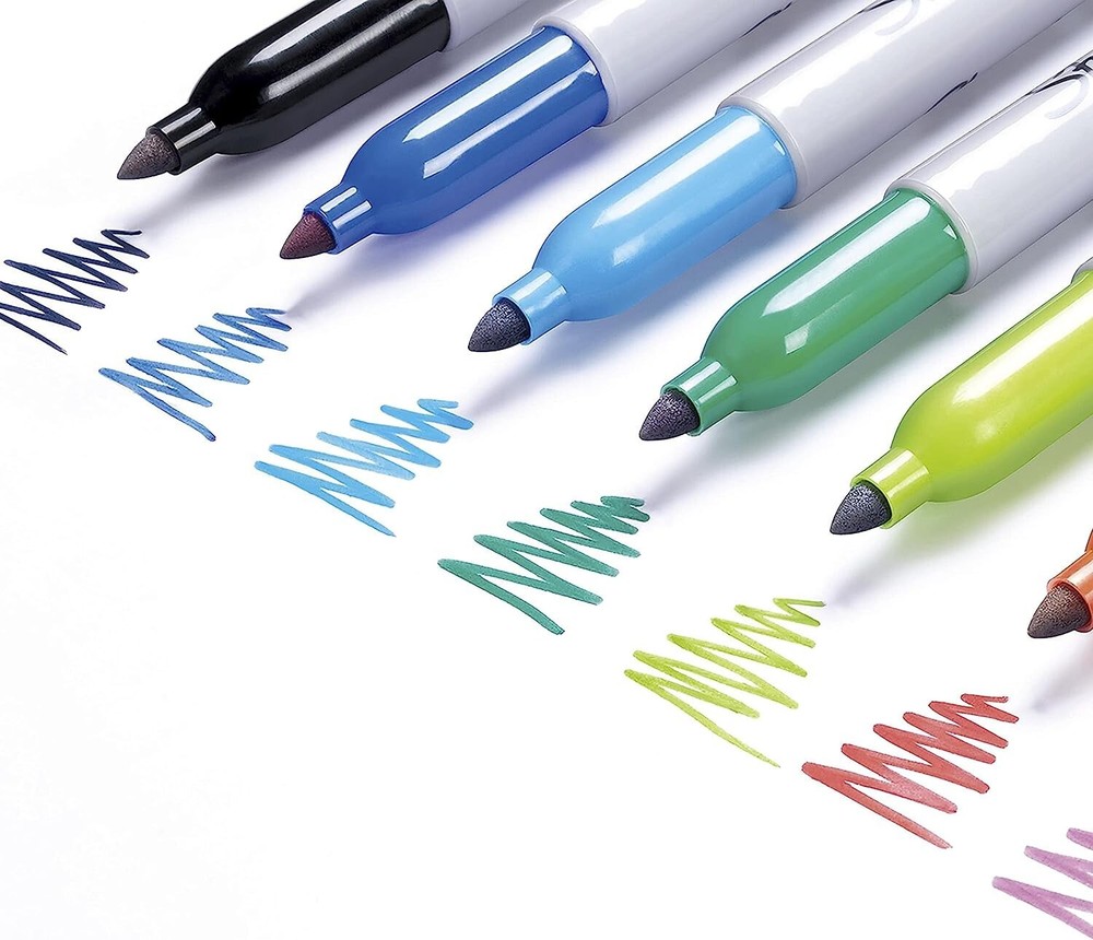 SHARPIE Permanent Markers, Fine Point, Assorted Colors, 12 Count
