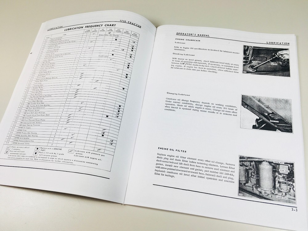 Oliver 1750 Tractor Owners Operators Manual Maintenance