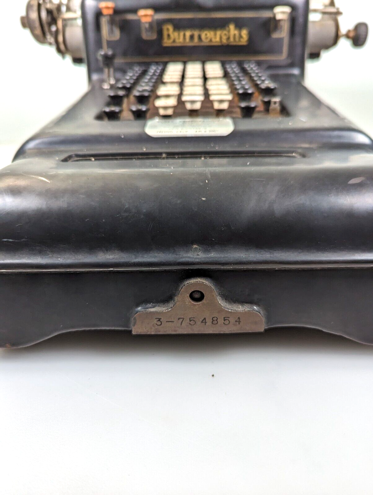 Rare Vintage Burroughs Adding Machine 3-754854