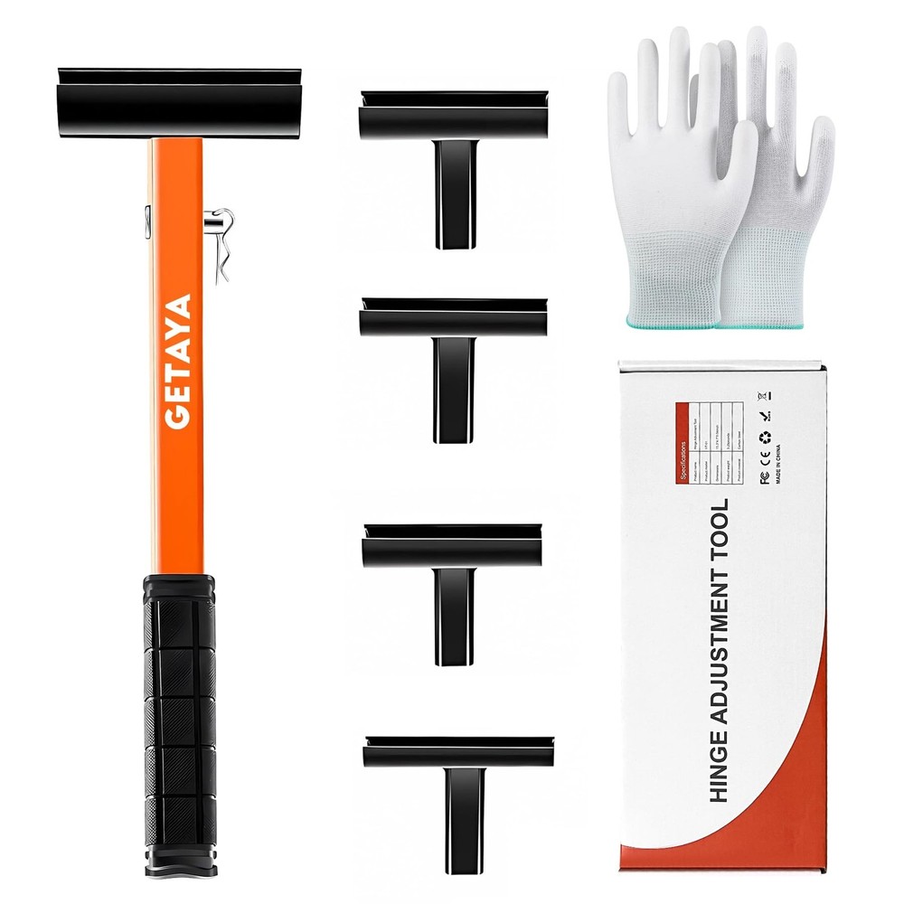 4 in 1 Door Hinge Adjustment Tool, Multi-Size Hinge Adjustment Tool with Rubb...