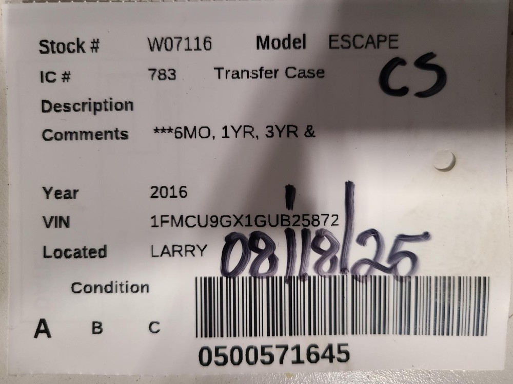 Used Transfer Case Assembly fits: 2016 Ford Escape Grade A