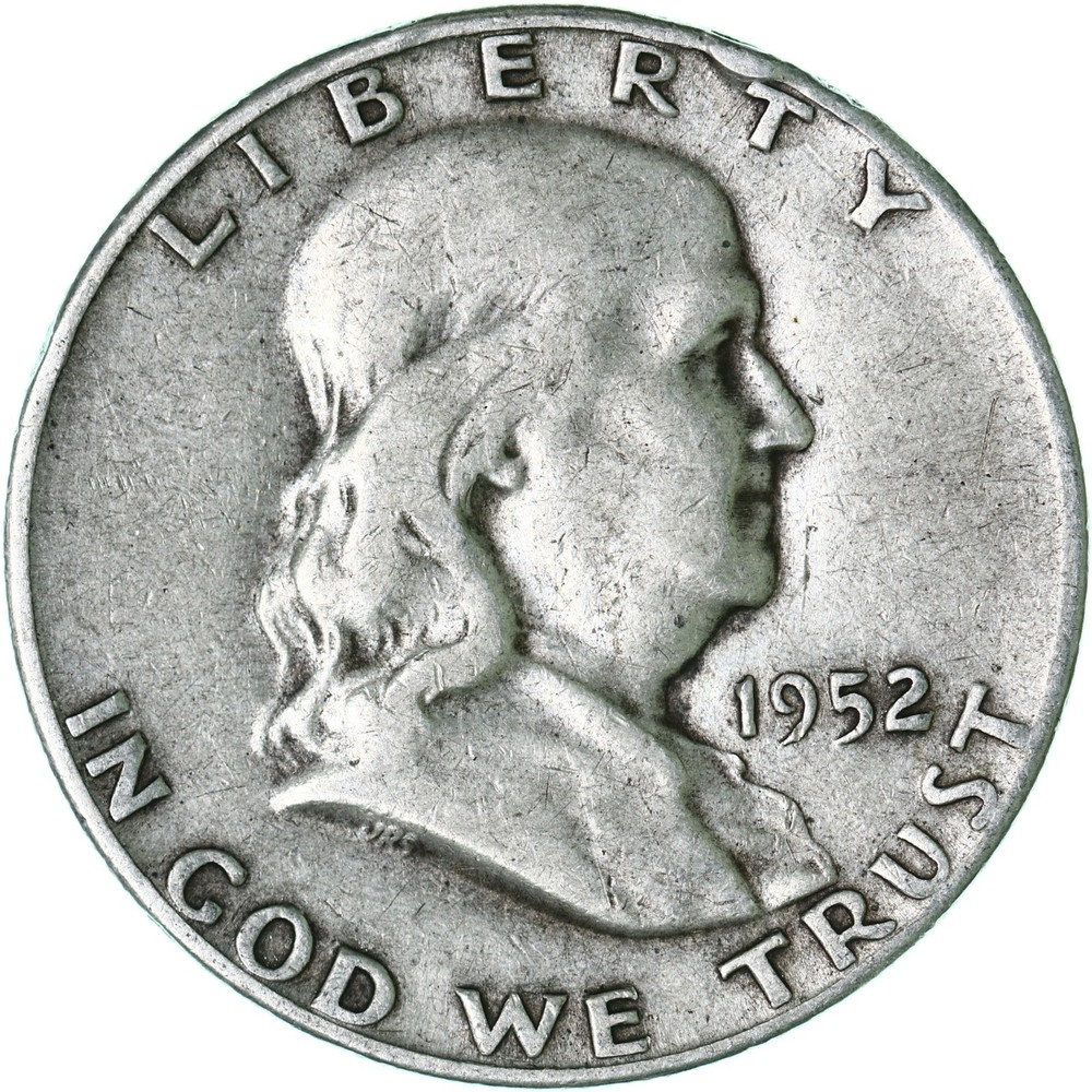 1952 S Franklin Half Dollar Fine 90% Silver