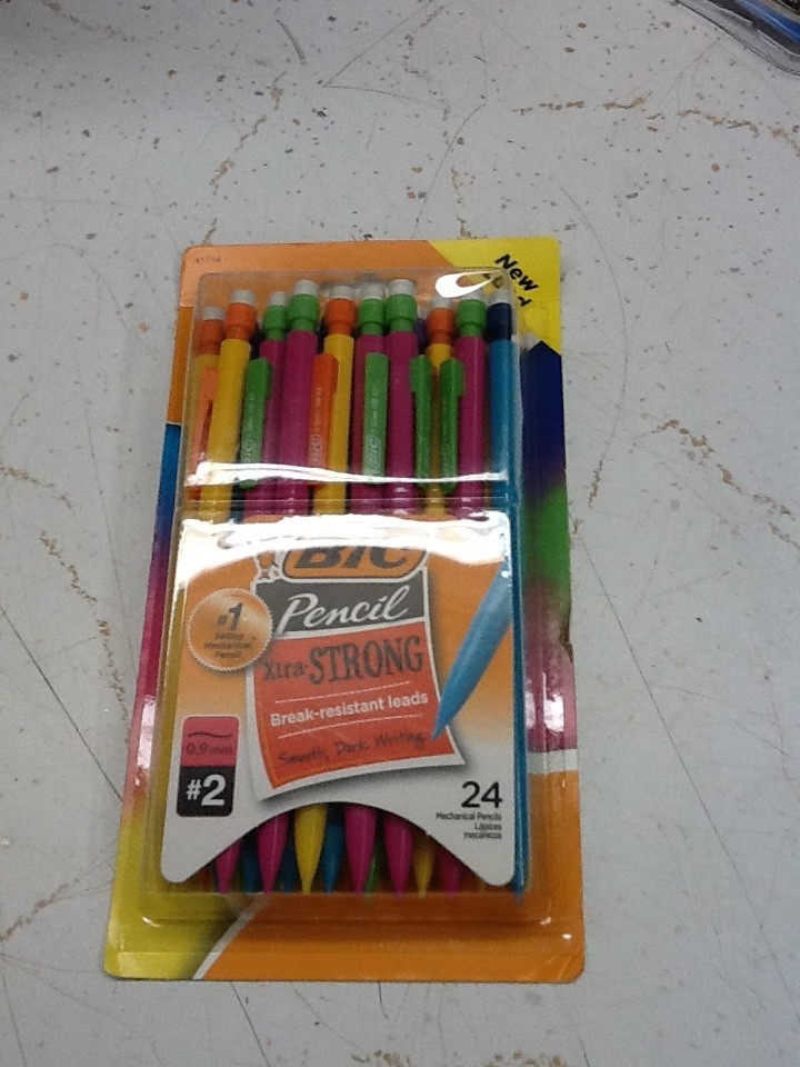 BIC Xtra Strong Mechanical Pencils, 0.9mm Thick Point, With Erasers, 24 Count