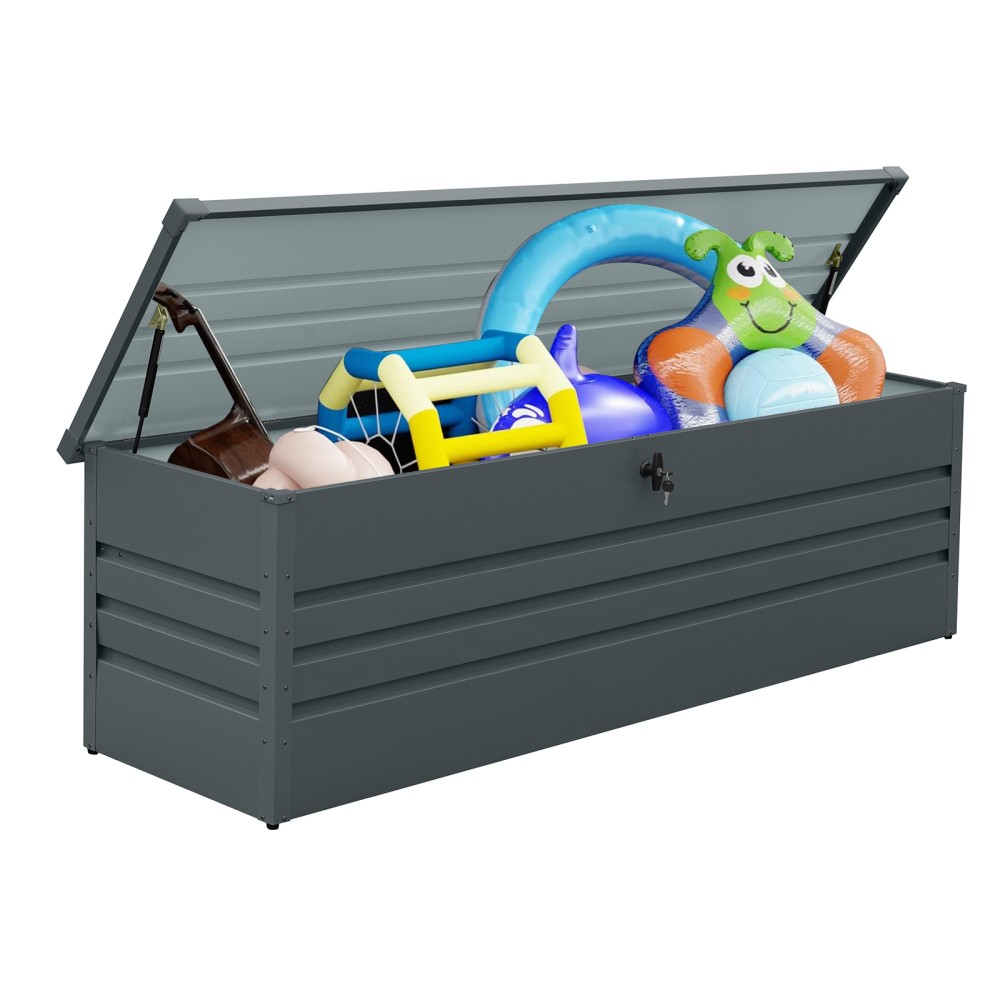 260gal Outdoor Deck Box Waterproof W Lockable Storage Containers