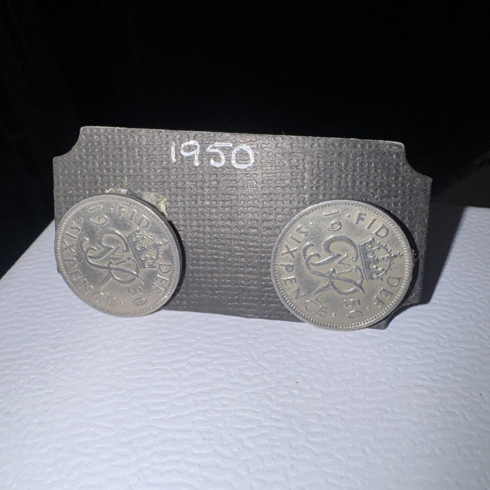 Men’s 1950 Sixpence Cuff links Silver