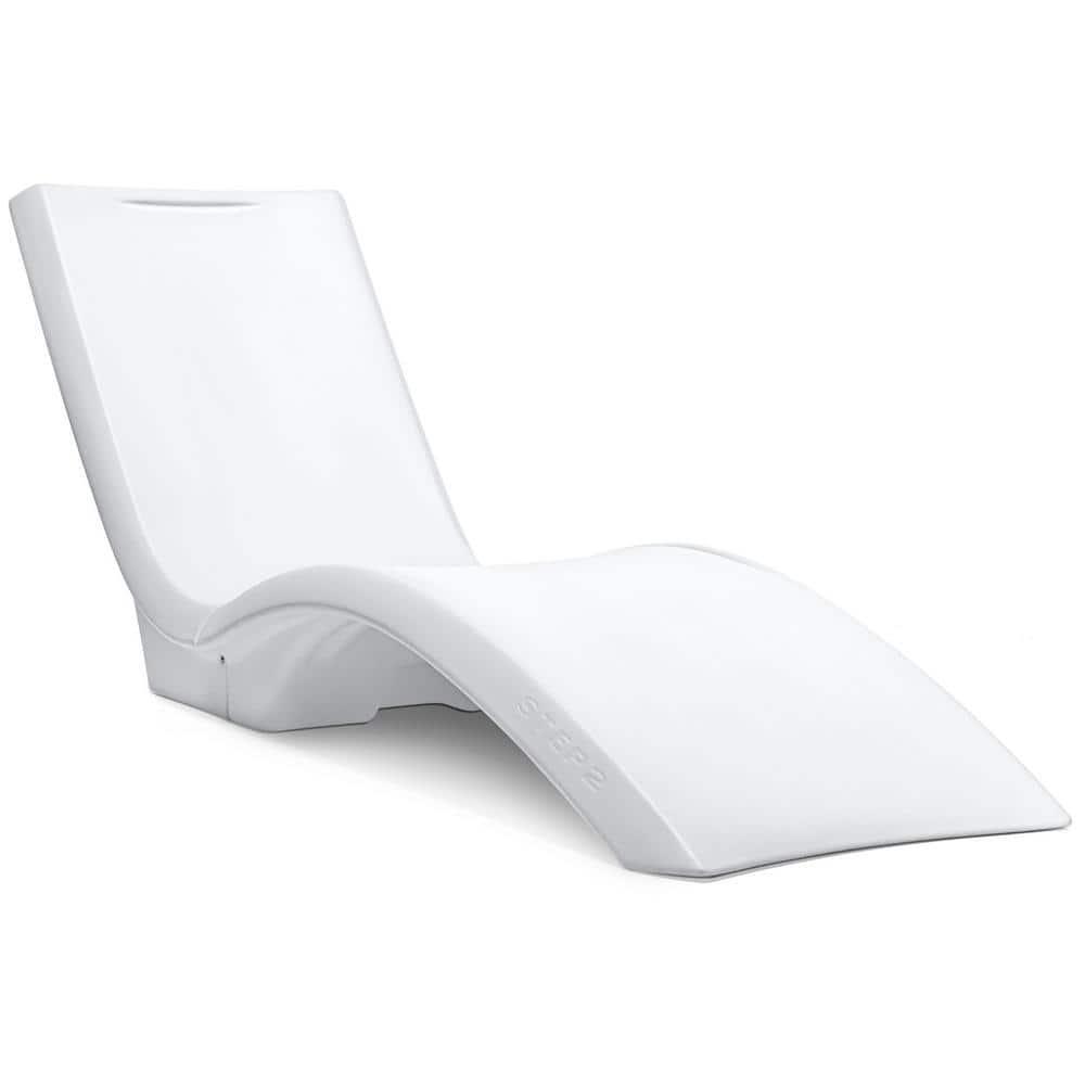 Pool Lounger Chair White Weight Sand Cavity In-Water Ergonomic Weather-Resistant