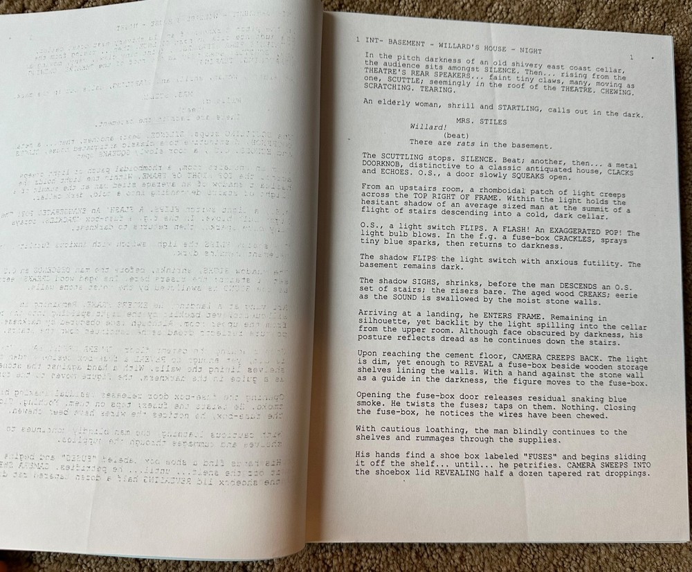 WILLARD Movie Screenplay Script CRISPIN GLOVER GLEN MORGAN