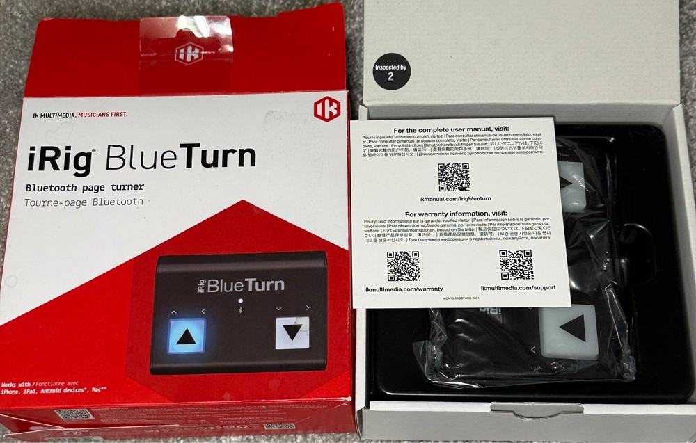 IK Multimedia iRig BlueTurn Bluetooth Page Turner For Iphone, Ipad, Mac, Android