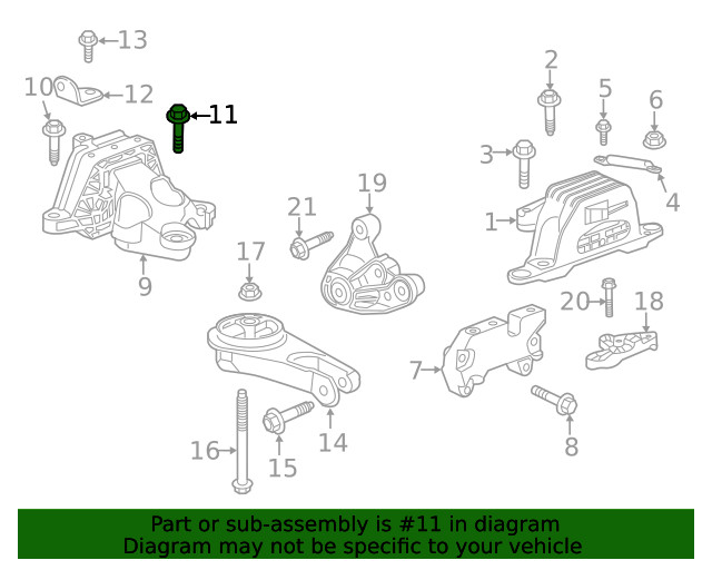 Genuine GM Trans Mount Bracket Bolt 11610907