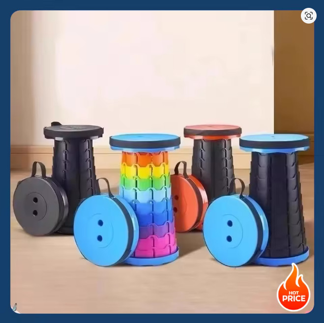 Portable Telescopic Folding Chair Adjustable Height Lightweight Camping Stool