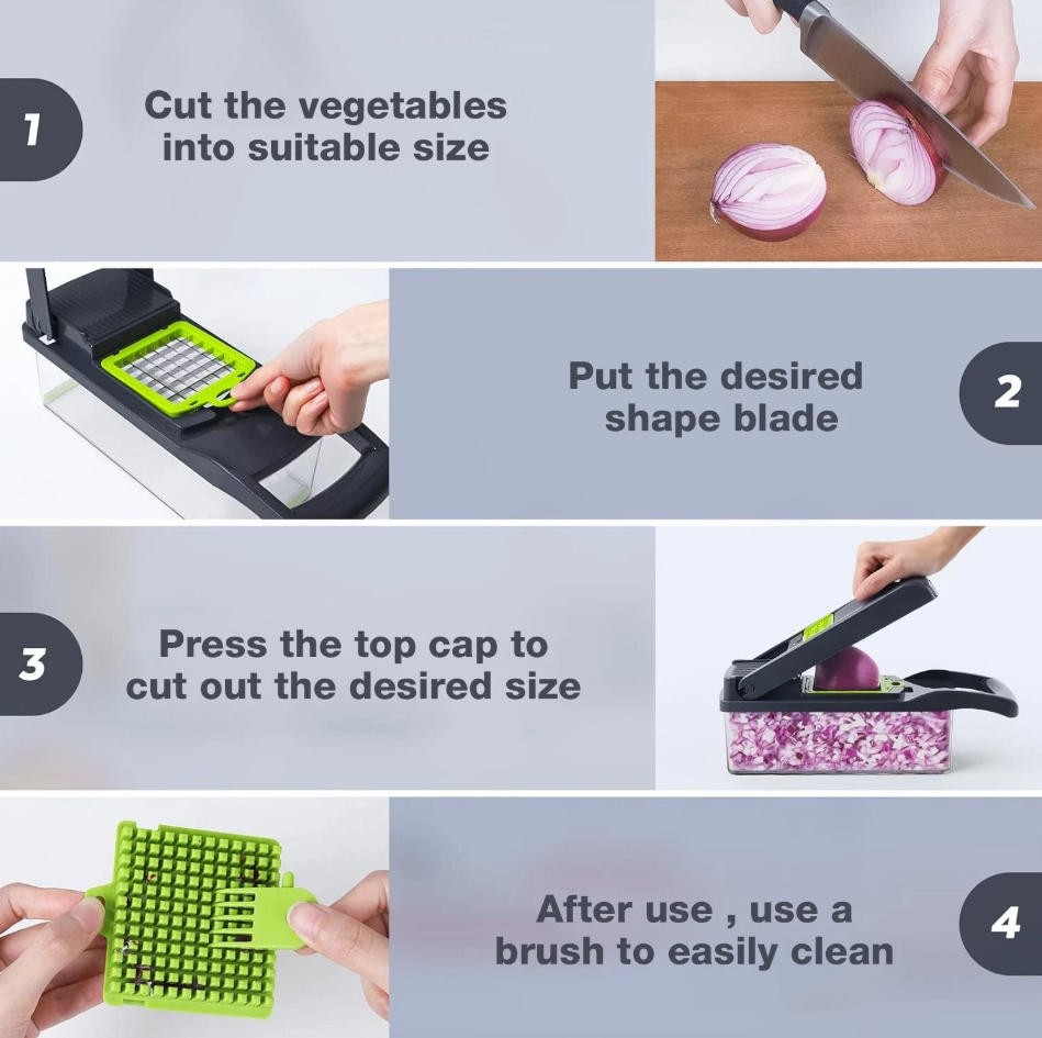 Multi-functional Vegetable Fruit Kitchen Chopper Cutter Food Onion Veggie Dicer
