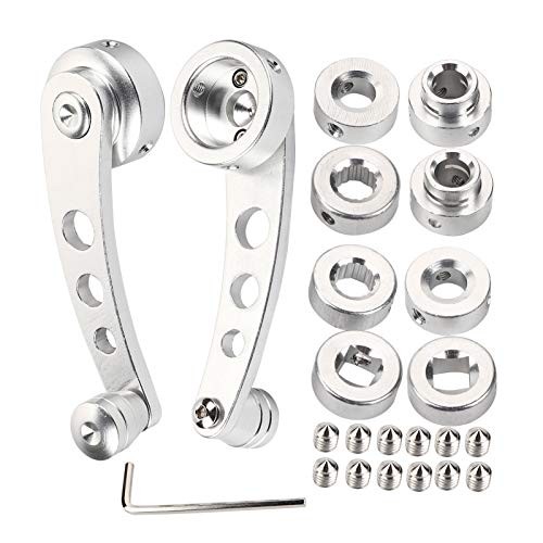 2pcs Alloy Window Handle Window Riser Window Crank Winder Crank Winder Silver