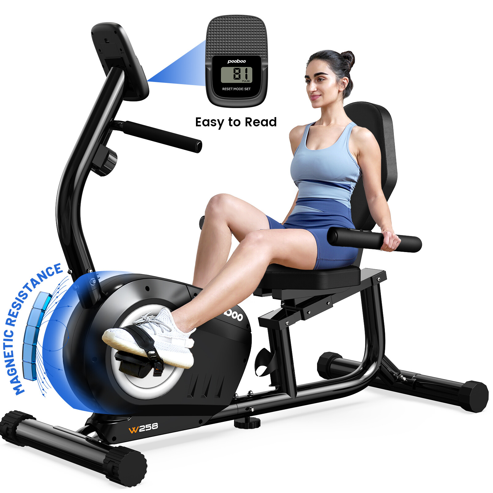 Indoor Recumbent Exercise Bike Stationary Bike Workout Bike Exercise Machine
