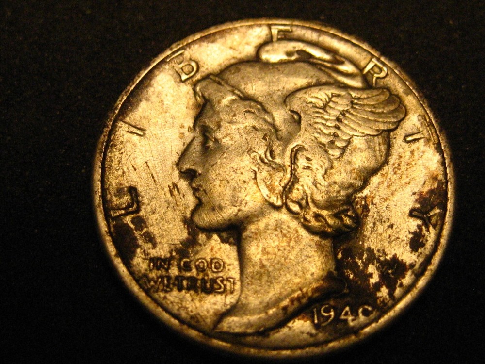 1940-S 90% Silver Mercury Head Dime
