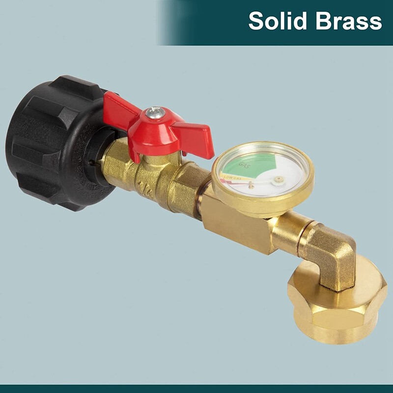 1Lb To 20Lb Tank Control Valve US Propane Refill Adapter With Gauge And ON-Off