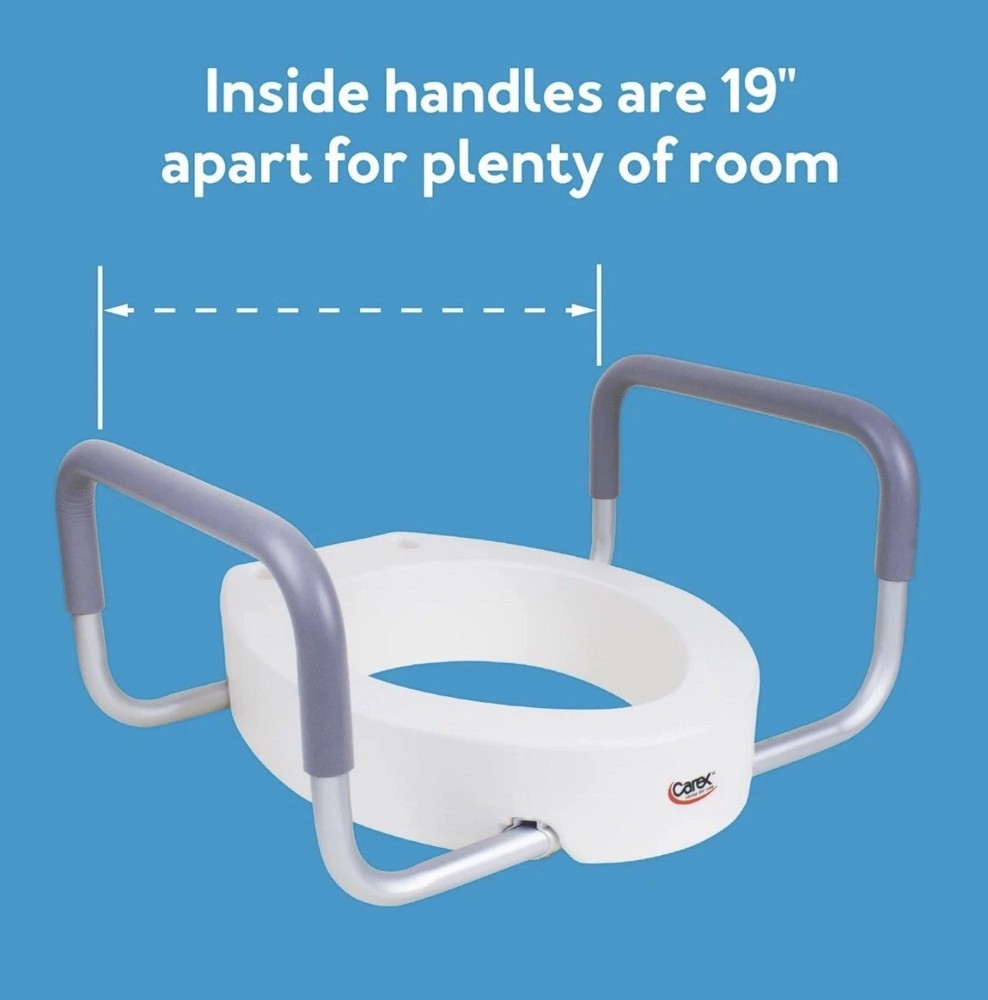Toilet seats risers with handles
