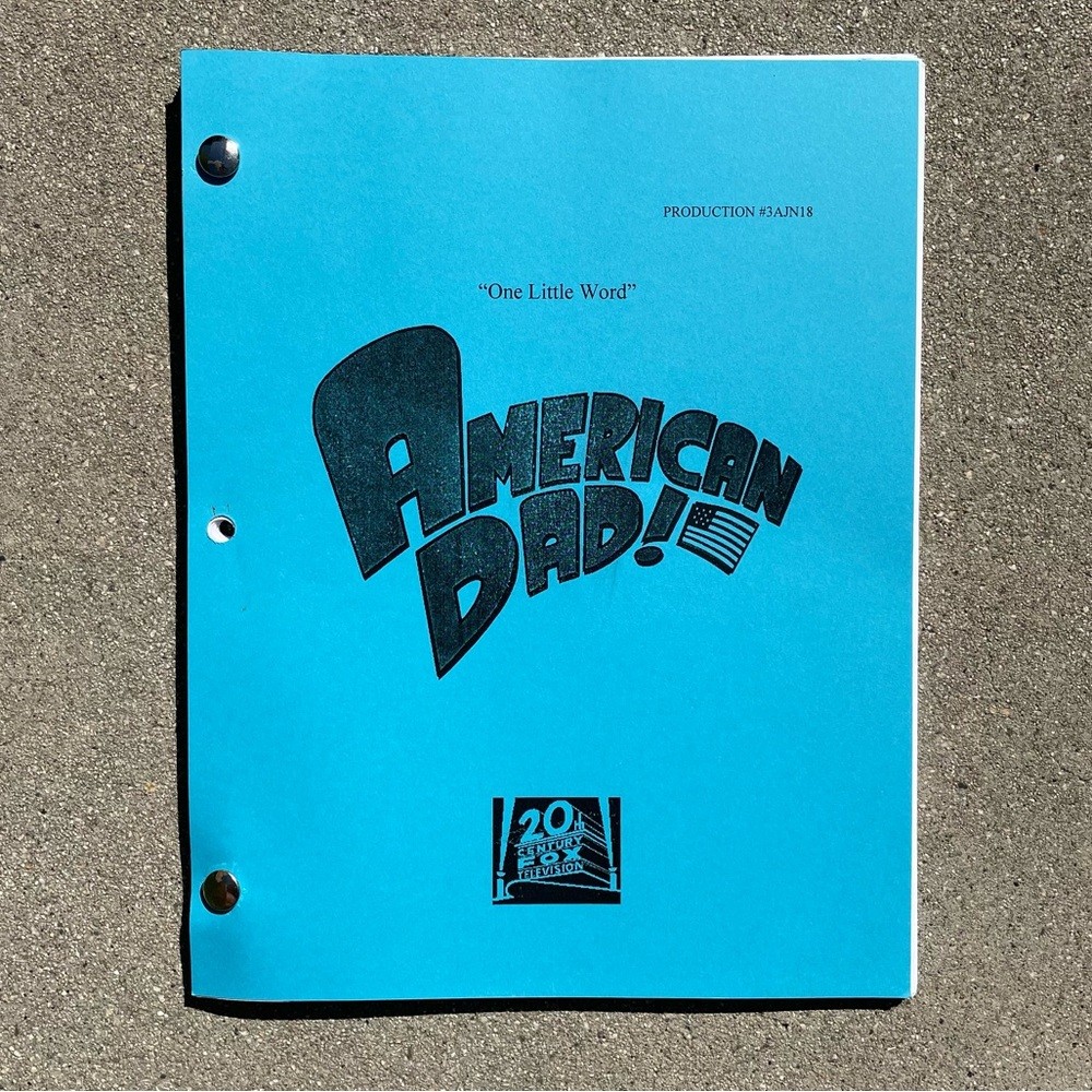 American Dad Original 2007 Production Used Table Draft Script One Little Word