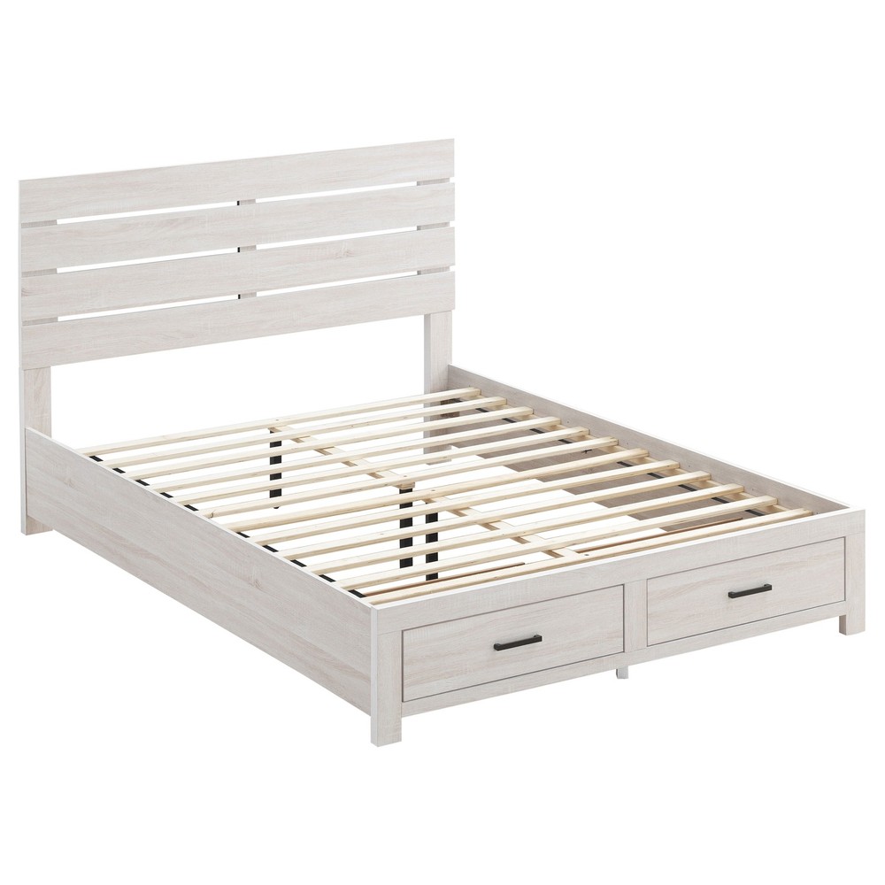 Geary Coastal White Eastern King Storage Panel Bed
