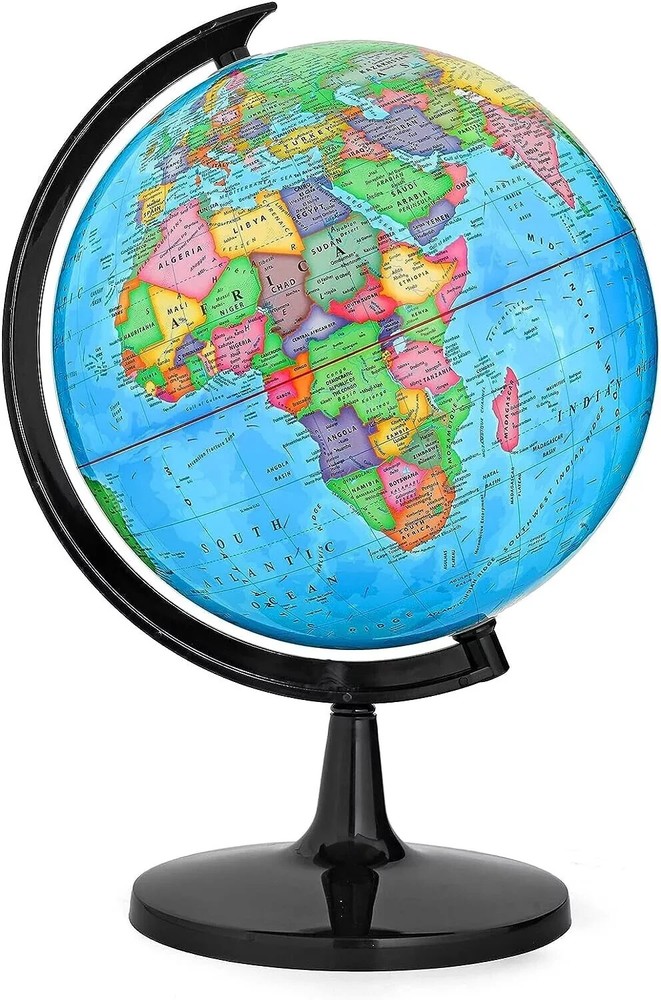 13" Interactive Desk Classroom Decorative Globe World Map - NIB