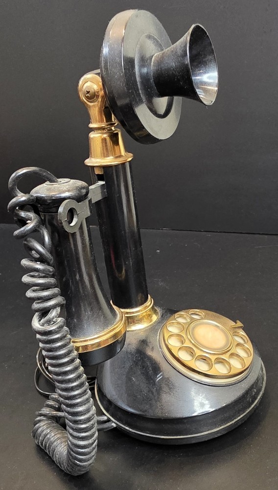 Vintage Candlestick Telephone Black Plastic. Untested.