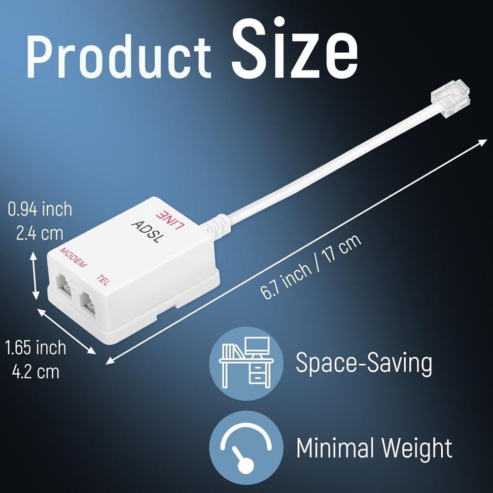 Compact DSL Filter Splitter - Integrated Noise Reduction for Optimal Performance