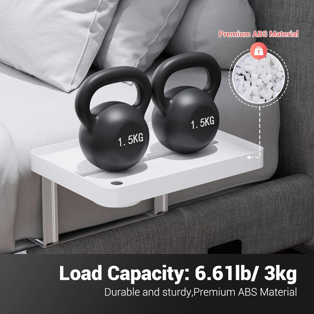 Bedside Shelf - under Mattress Tray Table for Box Spring/Platform Bed, Small Bed