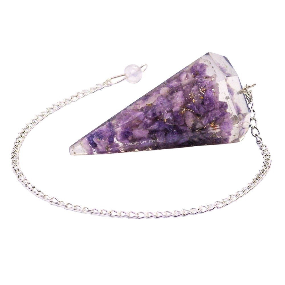 Lepidolite Orgone Crystal Pendulums